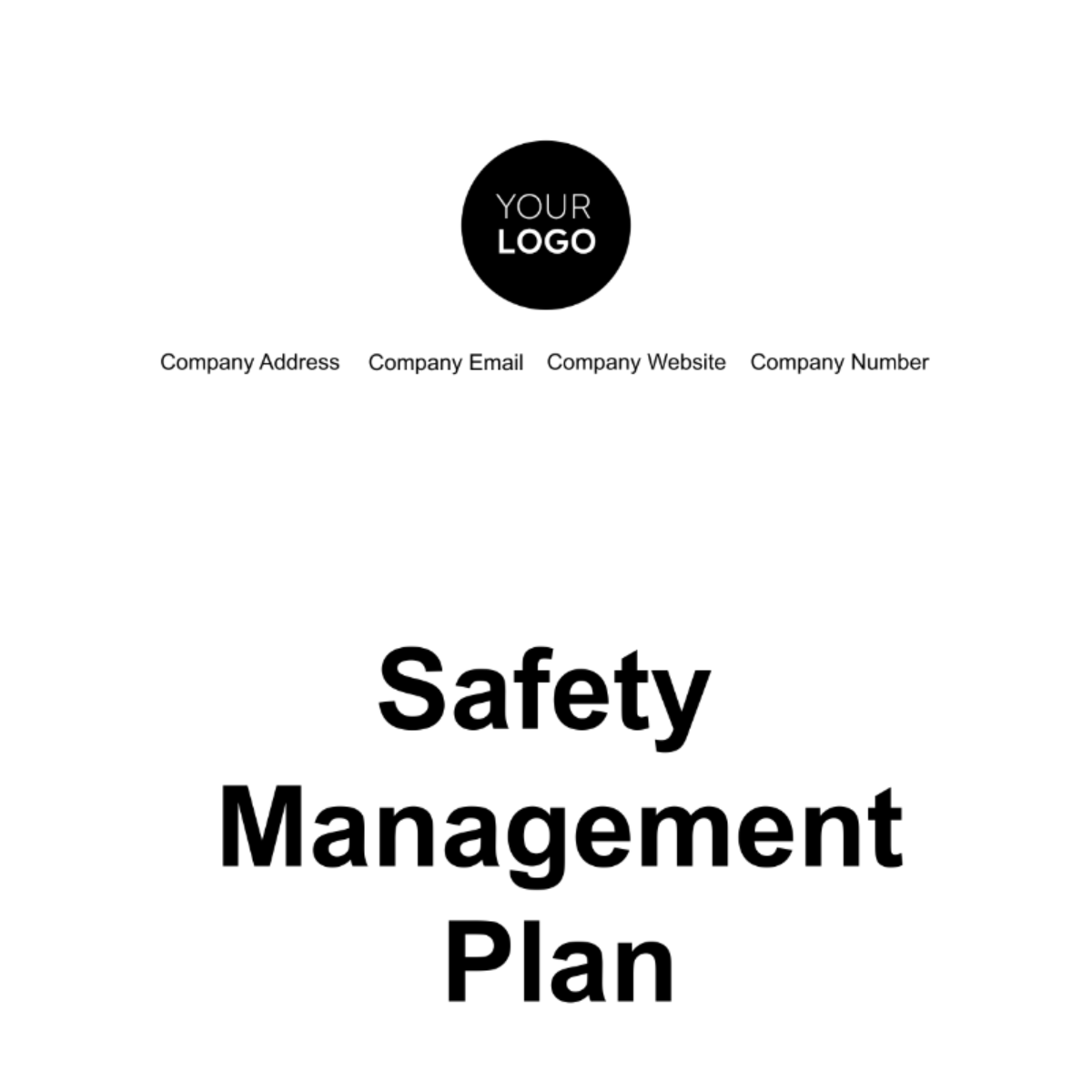 Safety Management Plan Template