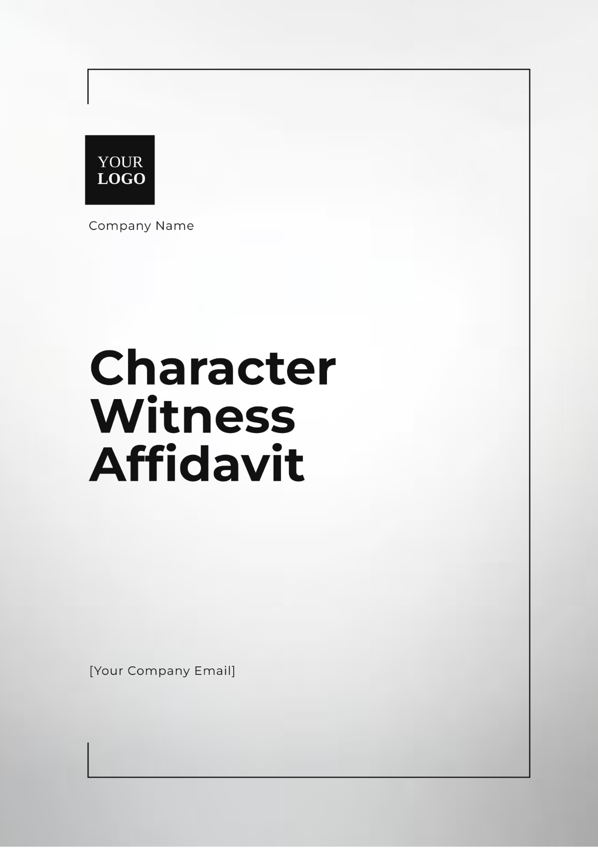 Character Witness Affidavit Template - Edit Online & Download