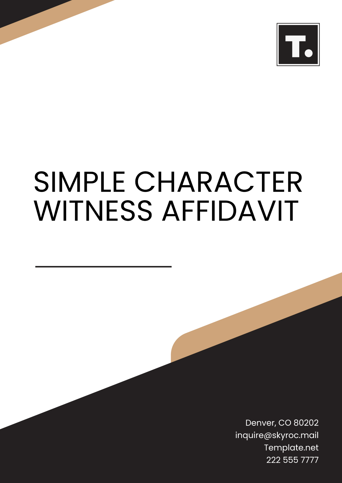 Simple Character Witness Affidavit Template - Edit Online & Download