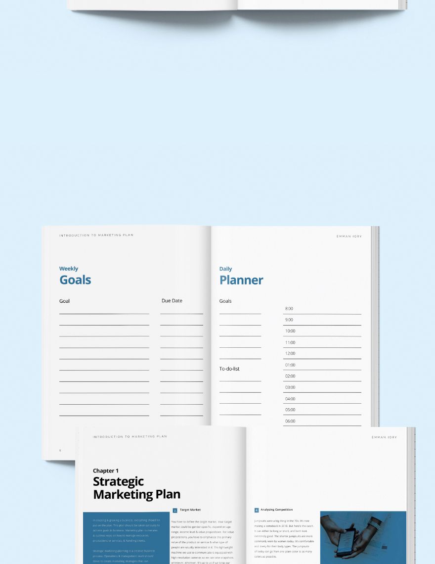 Marketing Planner Workbook Template