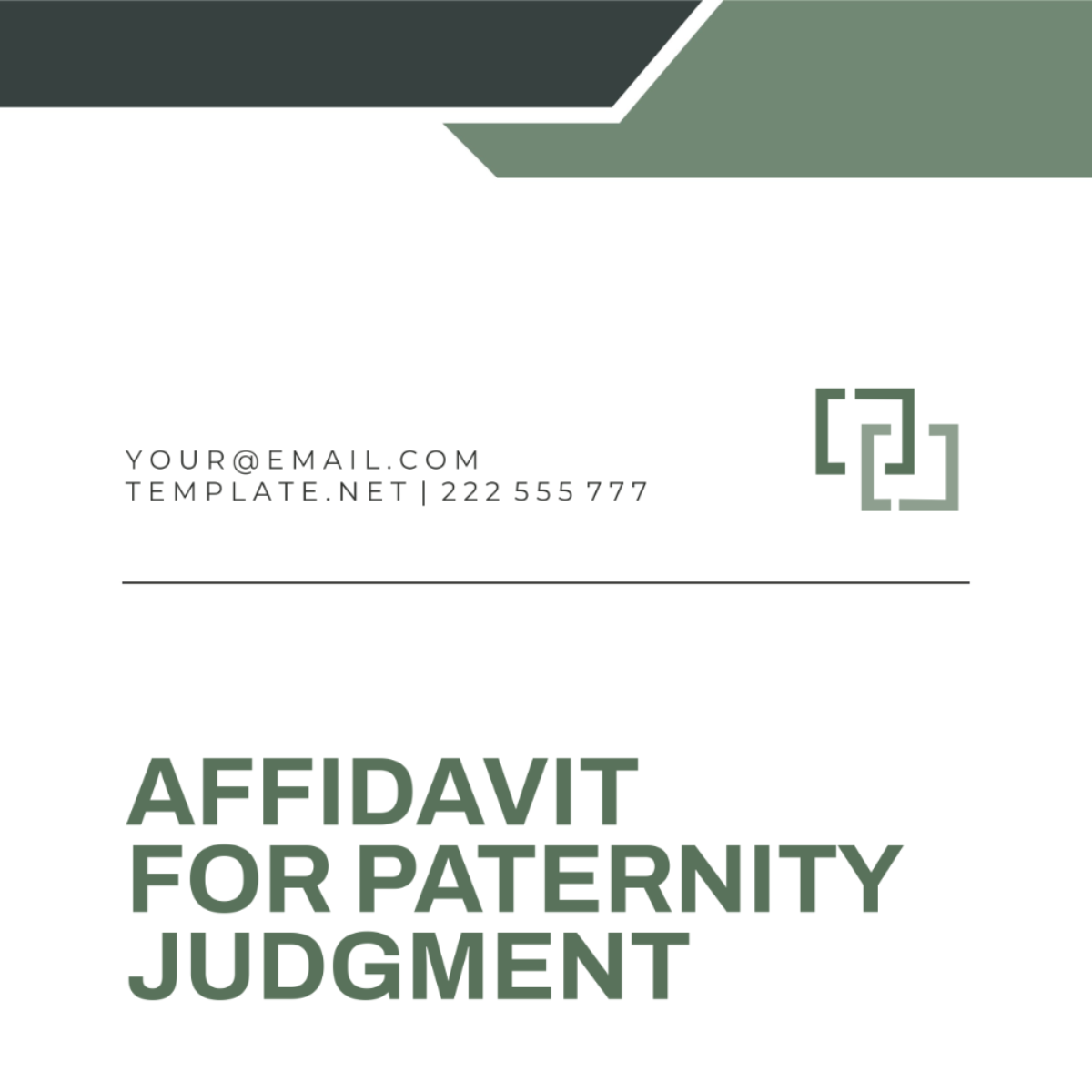 Affidavit For Paternity Judgment Template