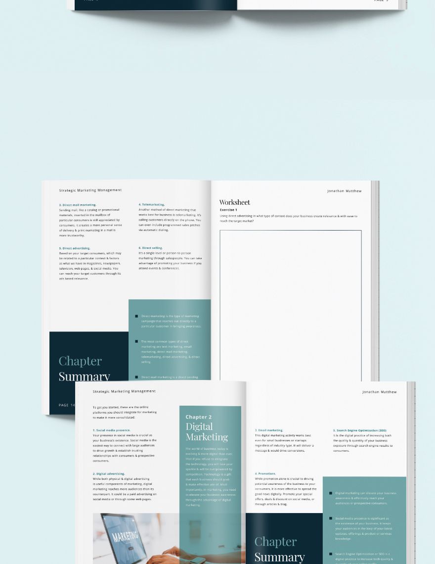 Small Business Workbook Template in InDesign MS Word Publisher Pages