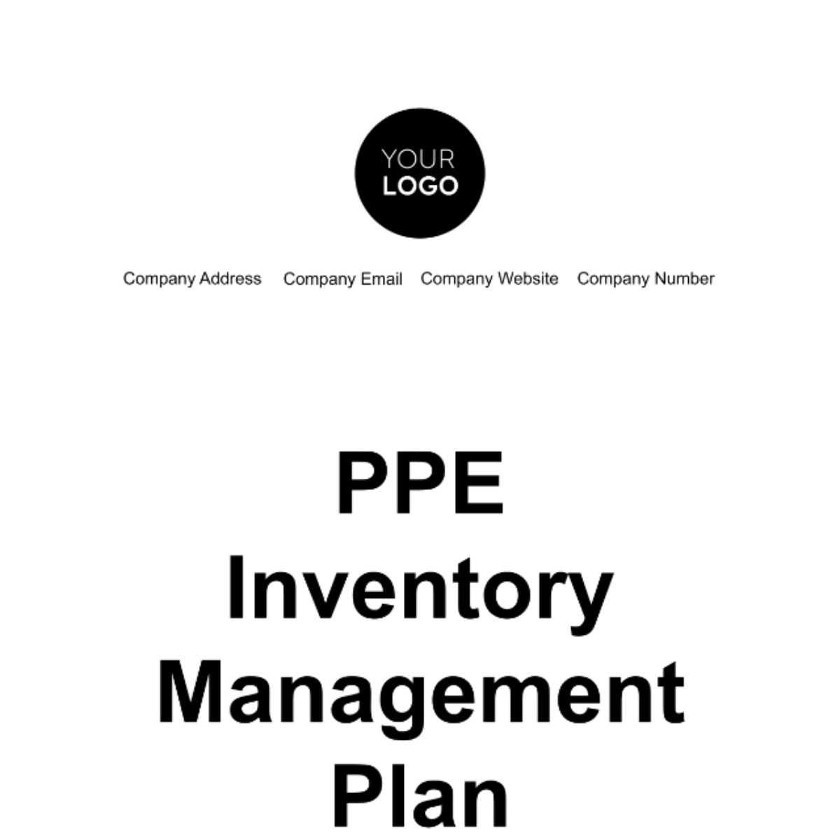 PPE Inventory Management Plan Template