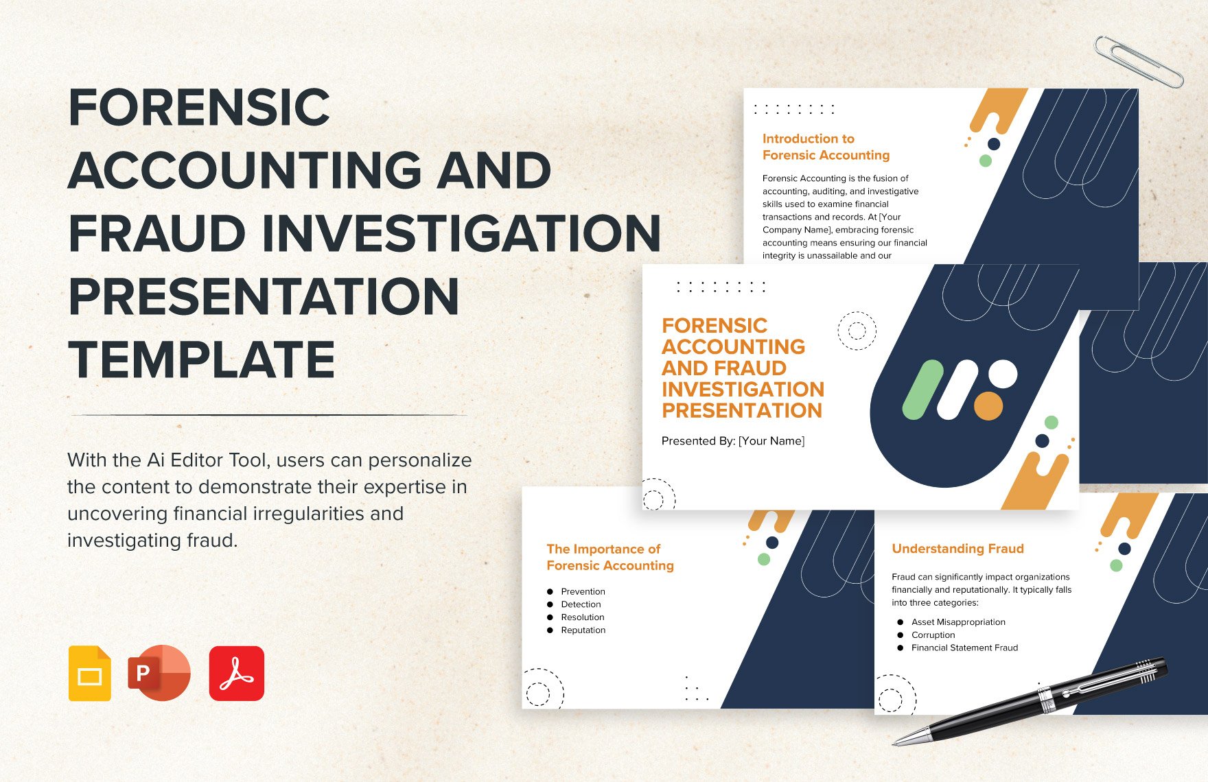 Free Forensic Accounting and Fraud Investigation Presentation Template in PDF, PowerPoint, Google Slides