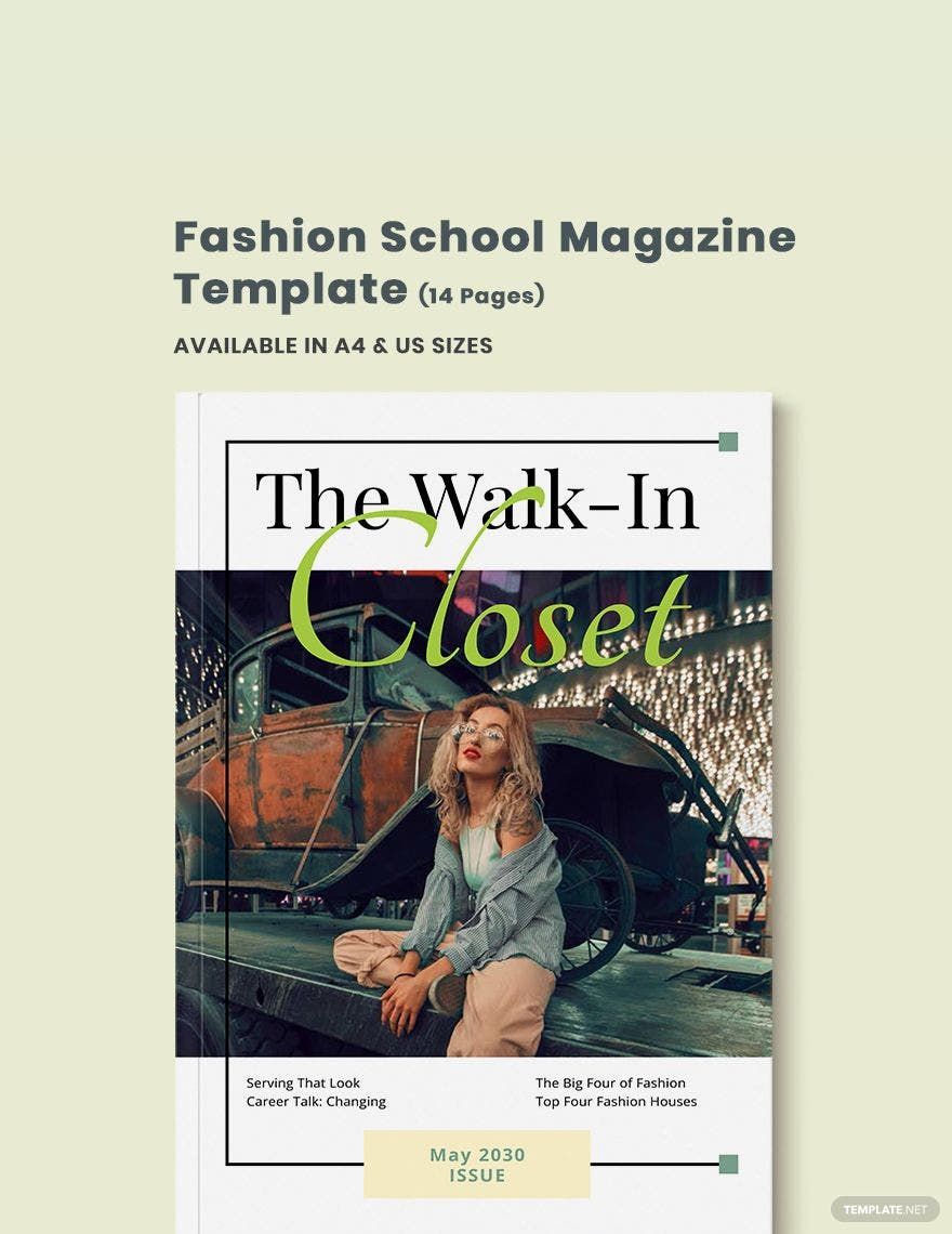 Fashion School Magazine Template in Word, Apple Pages, Publisher, InDesign