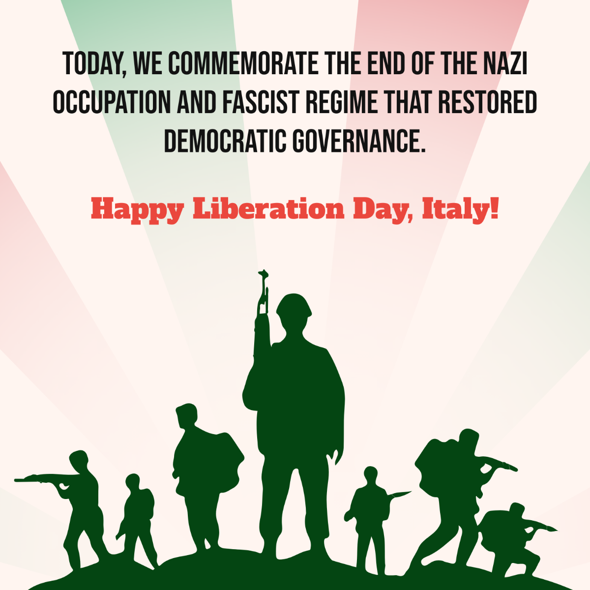 Free Italy Liberation Day LinkedIn Post Template