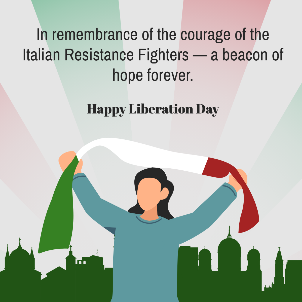 Italy Liberation Day WhatsApp Post Template