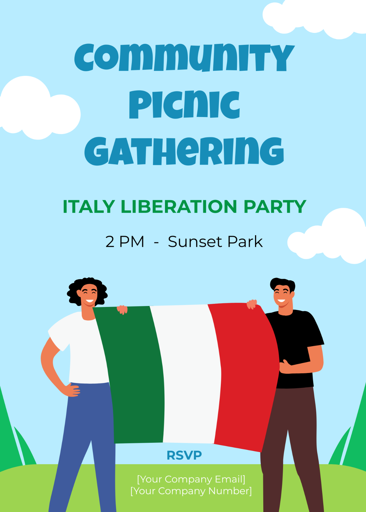 Free Italy Liberation Day Invitation Card Template