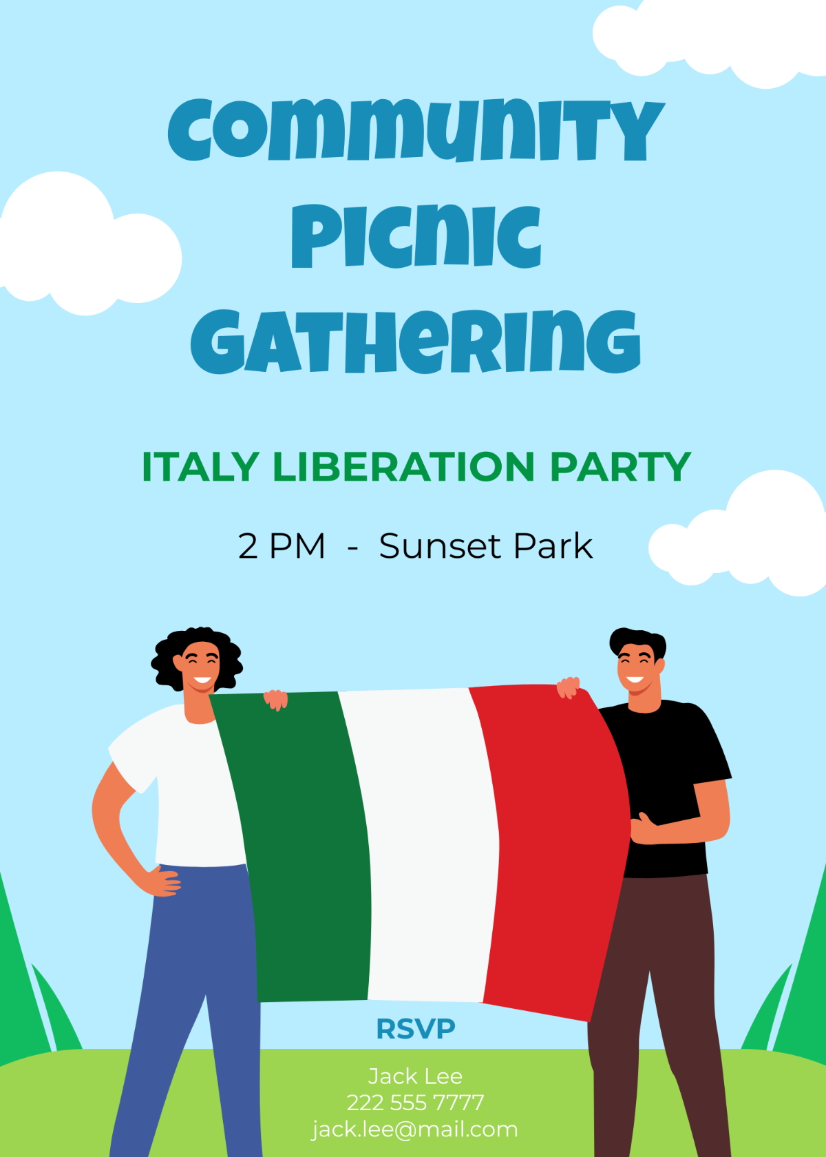 Italy Liberation Day Invitation Card Template - Edit Online & Download