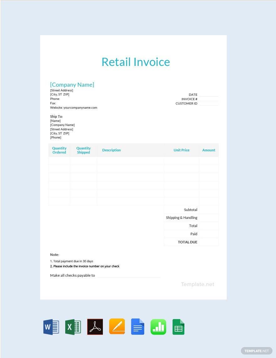 Retail Invoice Template