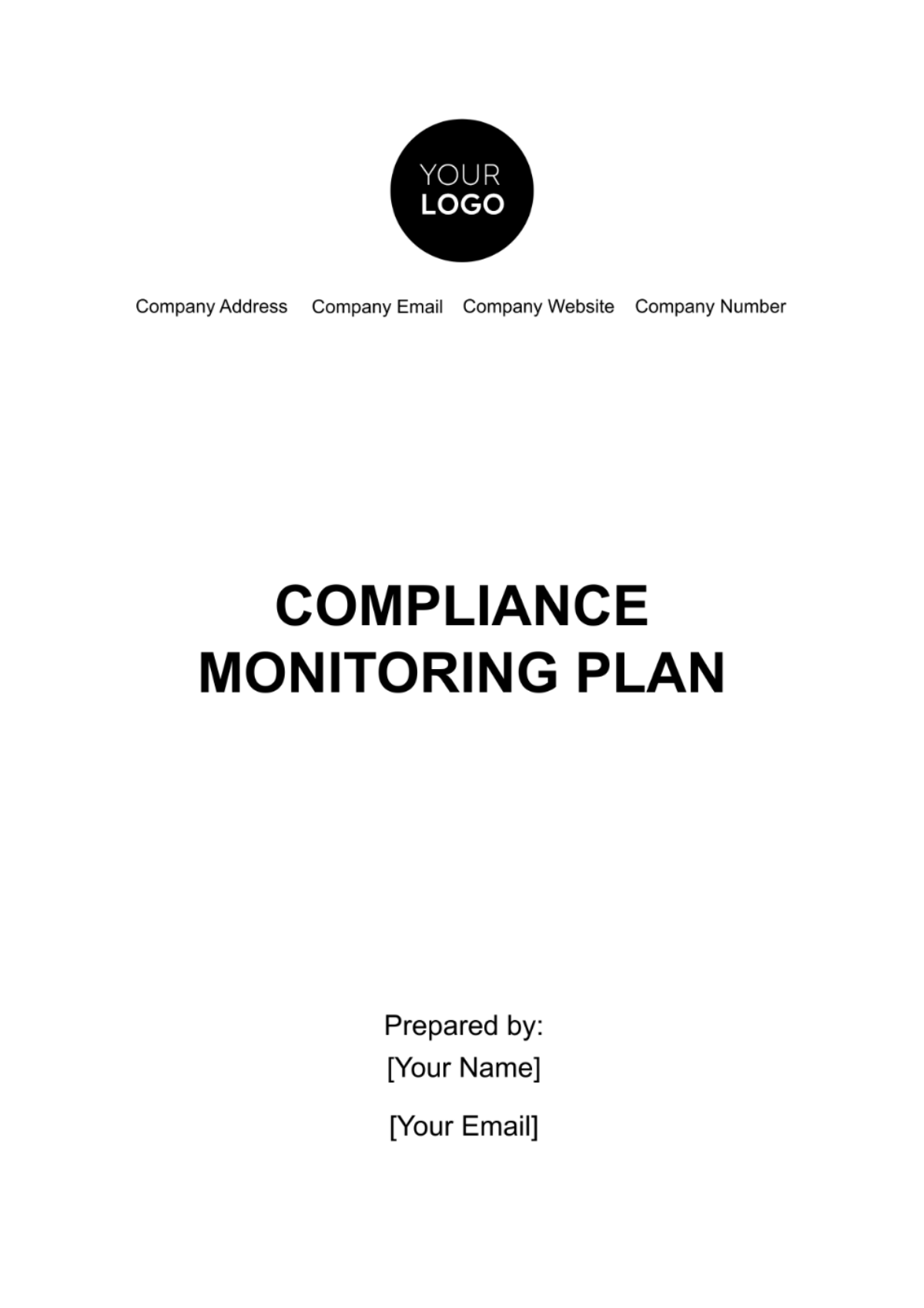 Compliance Monitoring Plan Template