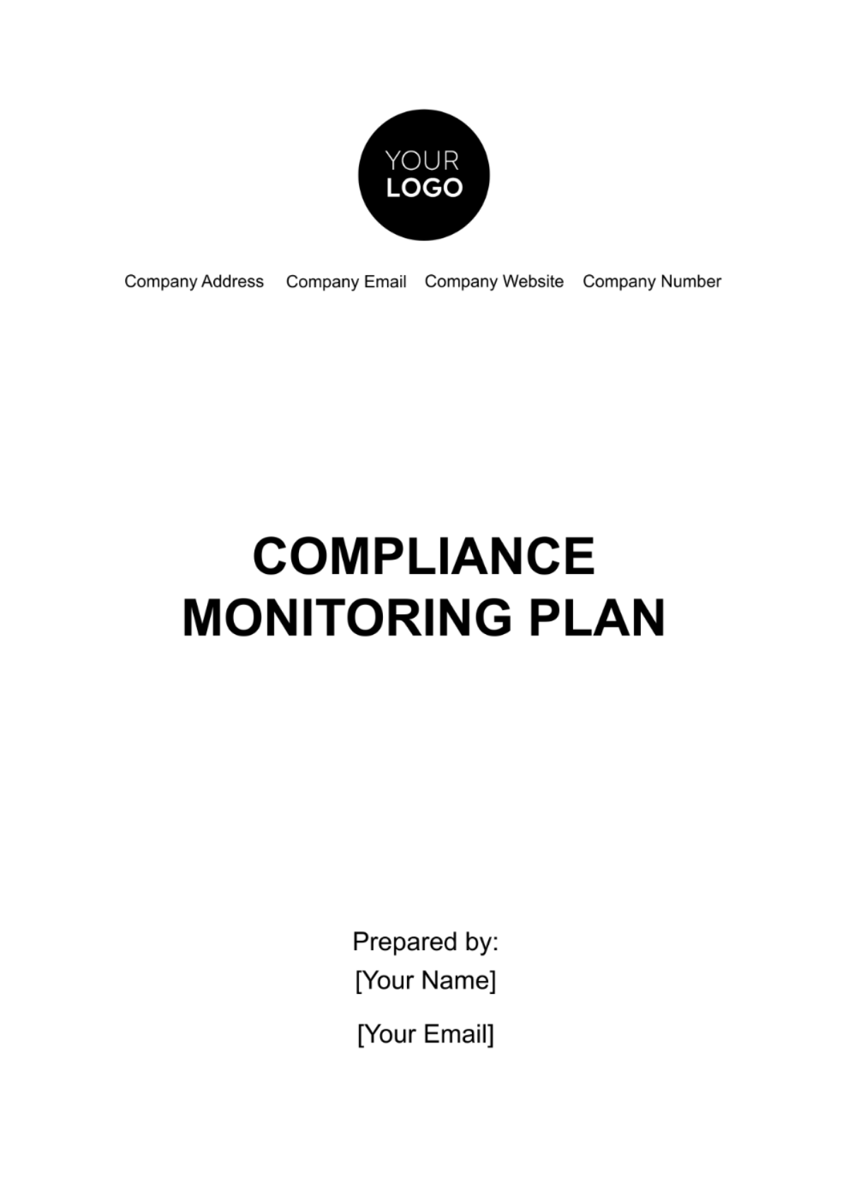 Compliance Monitoring Plan Template Edit Online And Download Example