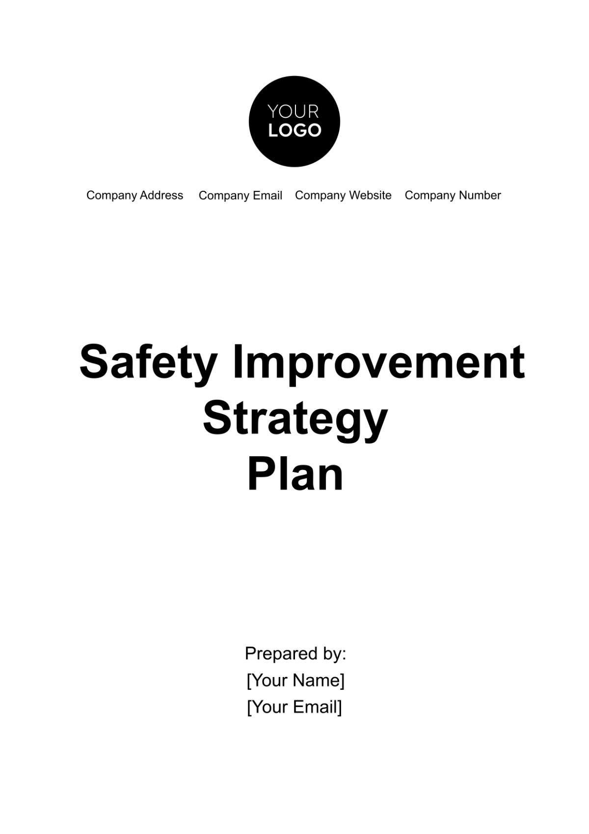Safety Improvement Strategy Plan Template