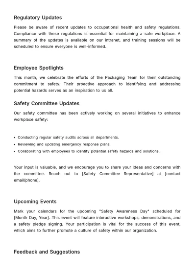 Free Health & Safety Newsletter Draft Template & AI Newsletter Maker