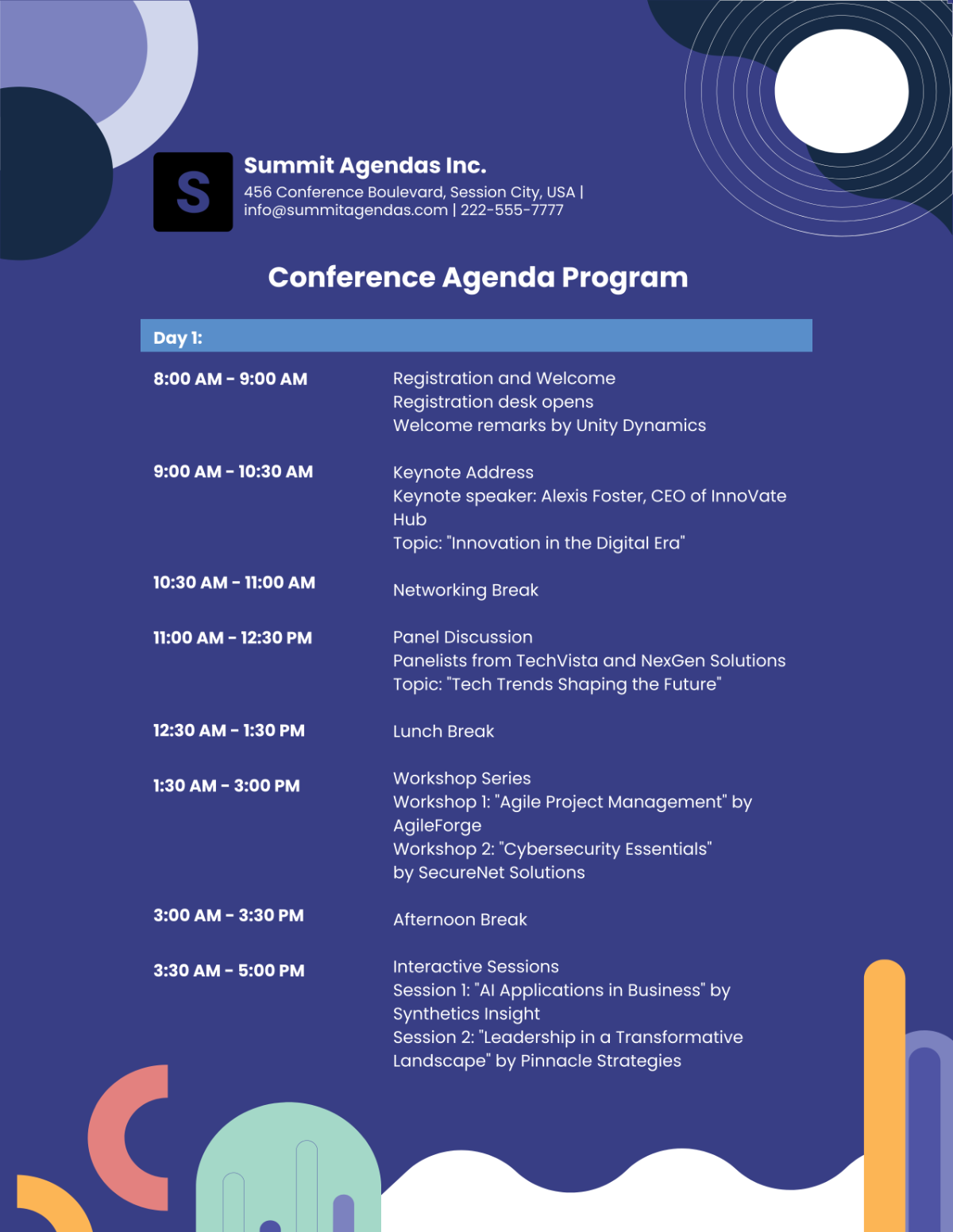 Conference Agenda Program