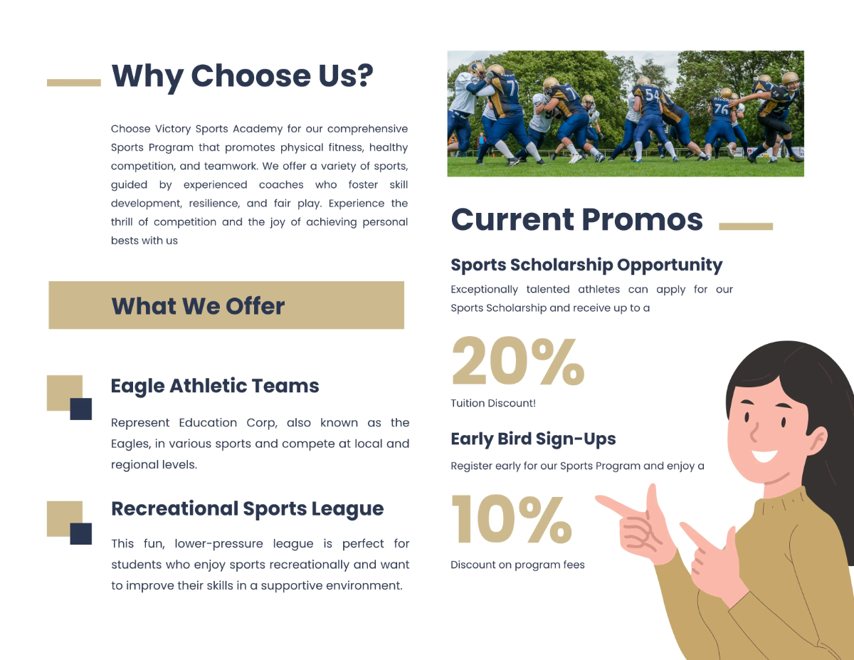 Free School Sports Program Brochure Template to Edit Online