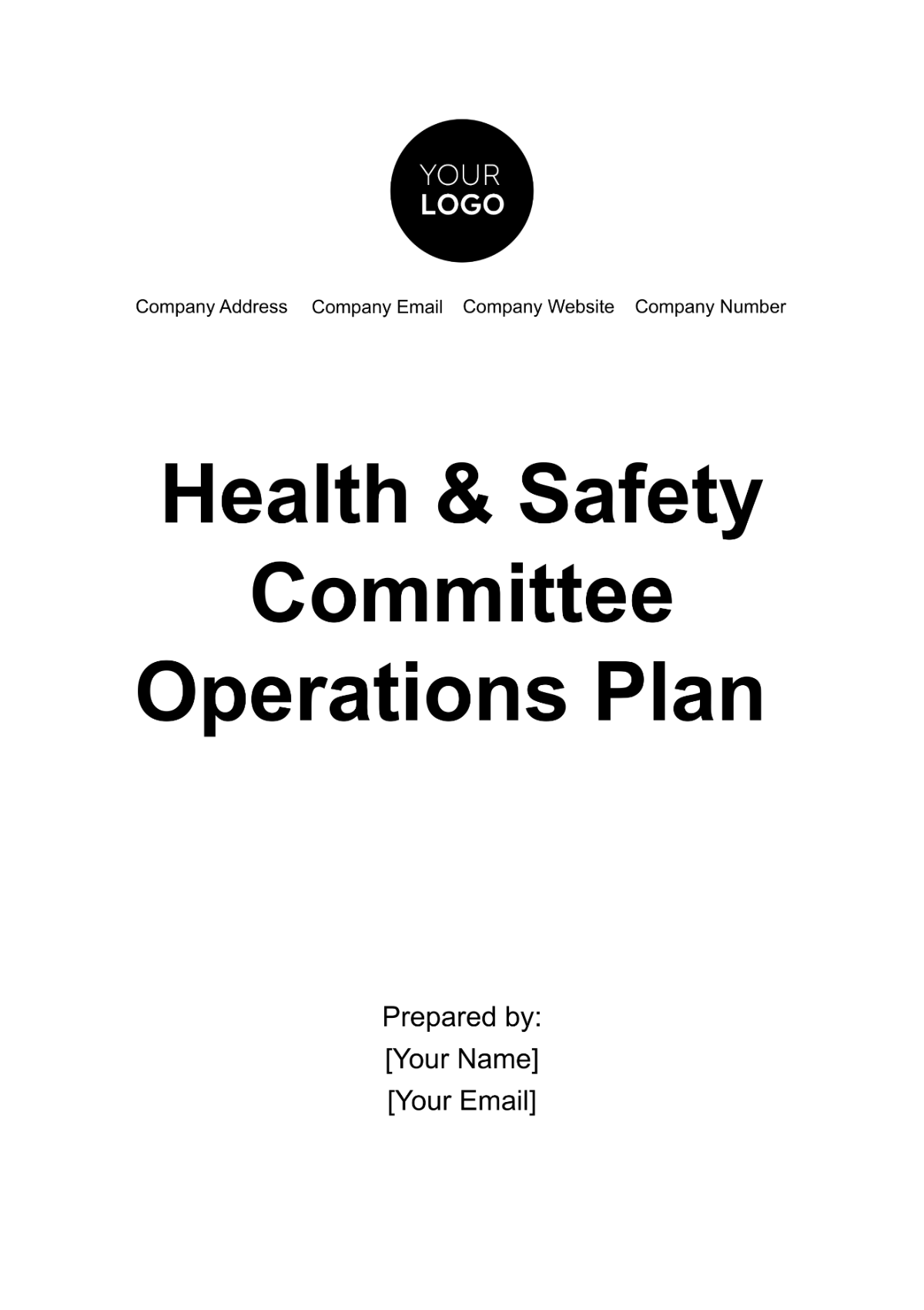 Free Health & Safety Committee Operations Plan Template