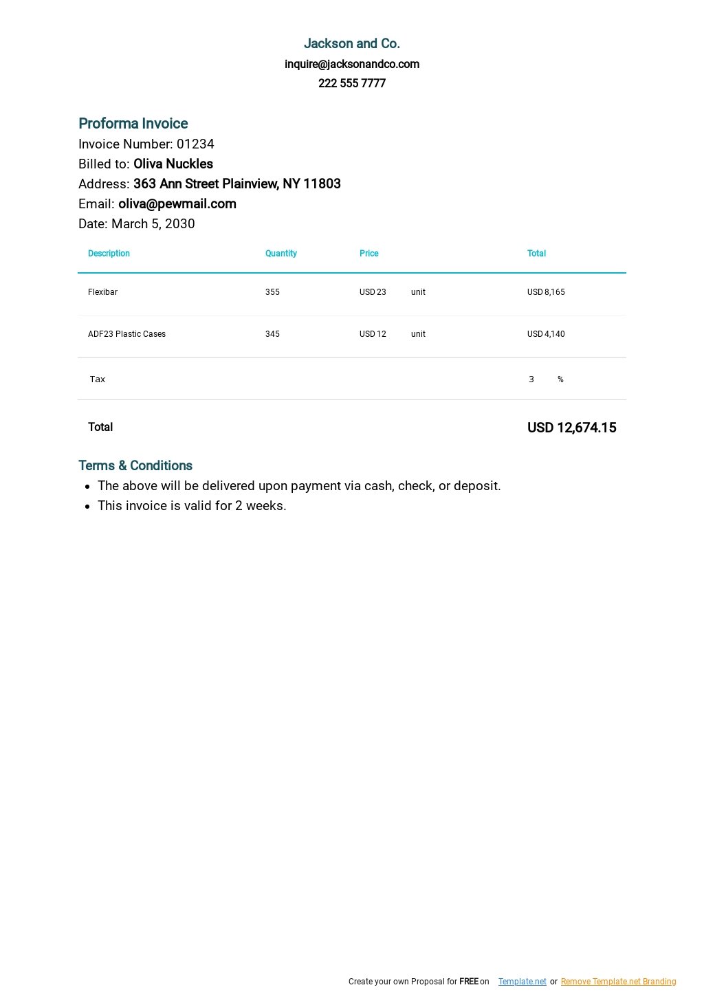 Simple Proforma Invoice Template Free Pdf Google Docs Google Sheets Excel Word Template Net