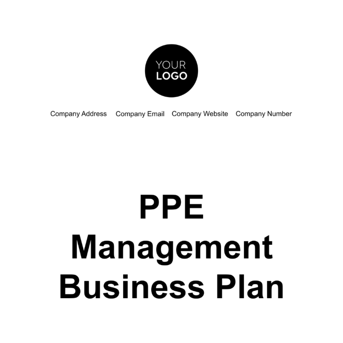 Free PPE Management Business Plan Template