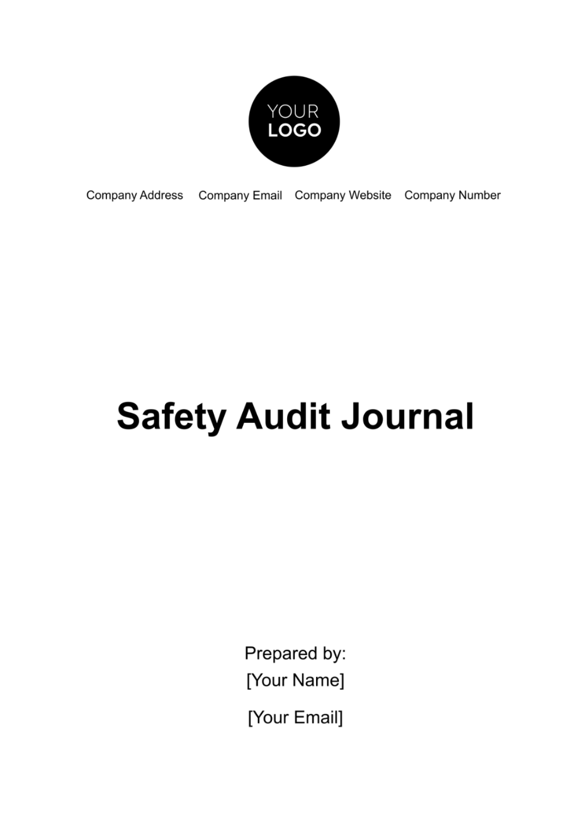 Safety Audit Journal Template