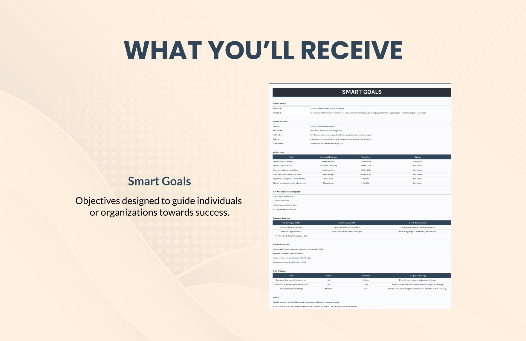Smart Goals Spreadsheet Template