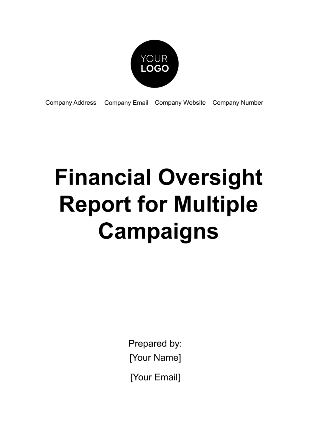 Free Financial Oversight Report for Multiple Campaigns Template