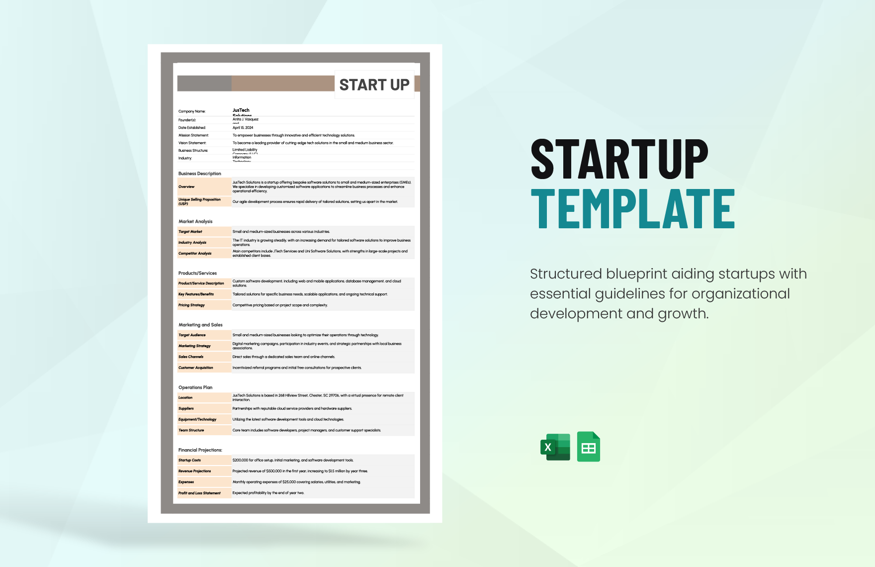 Free Startup Template