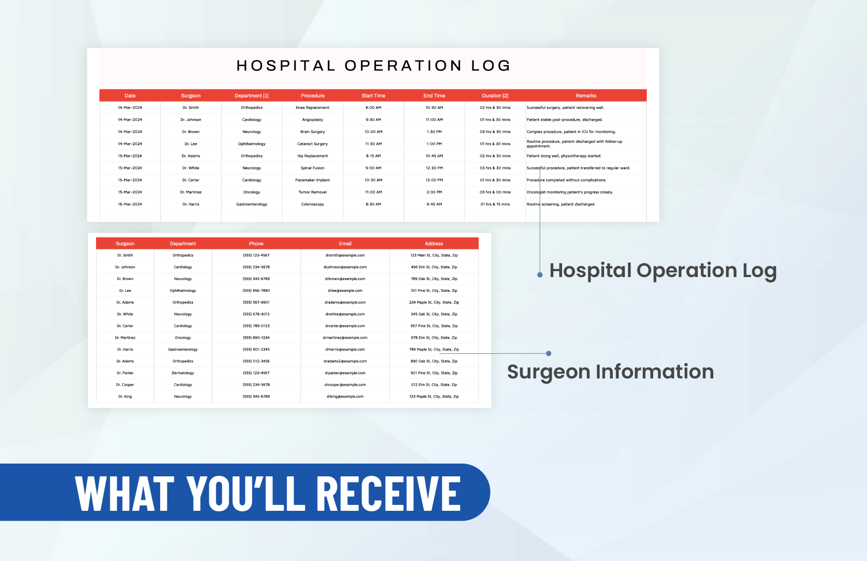 Hospital Operation Template