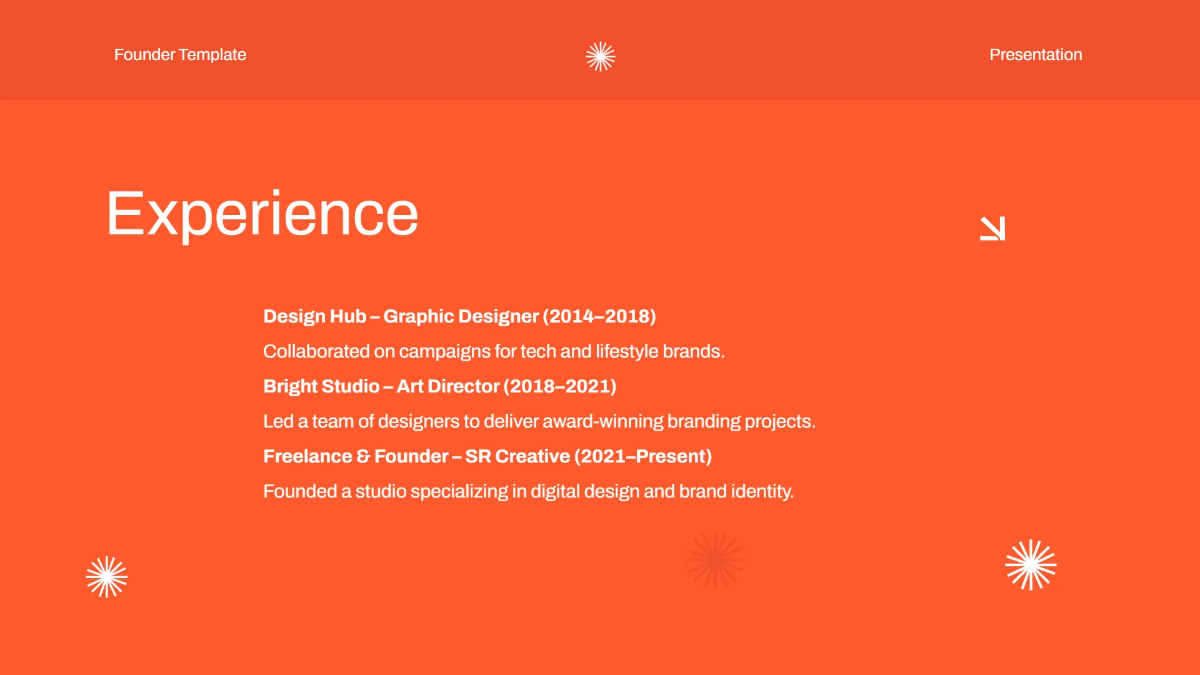 Free Founder Presentation Template to Edit Online