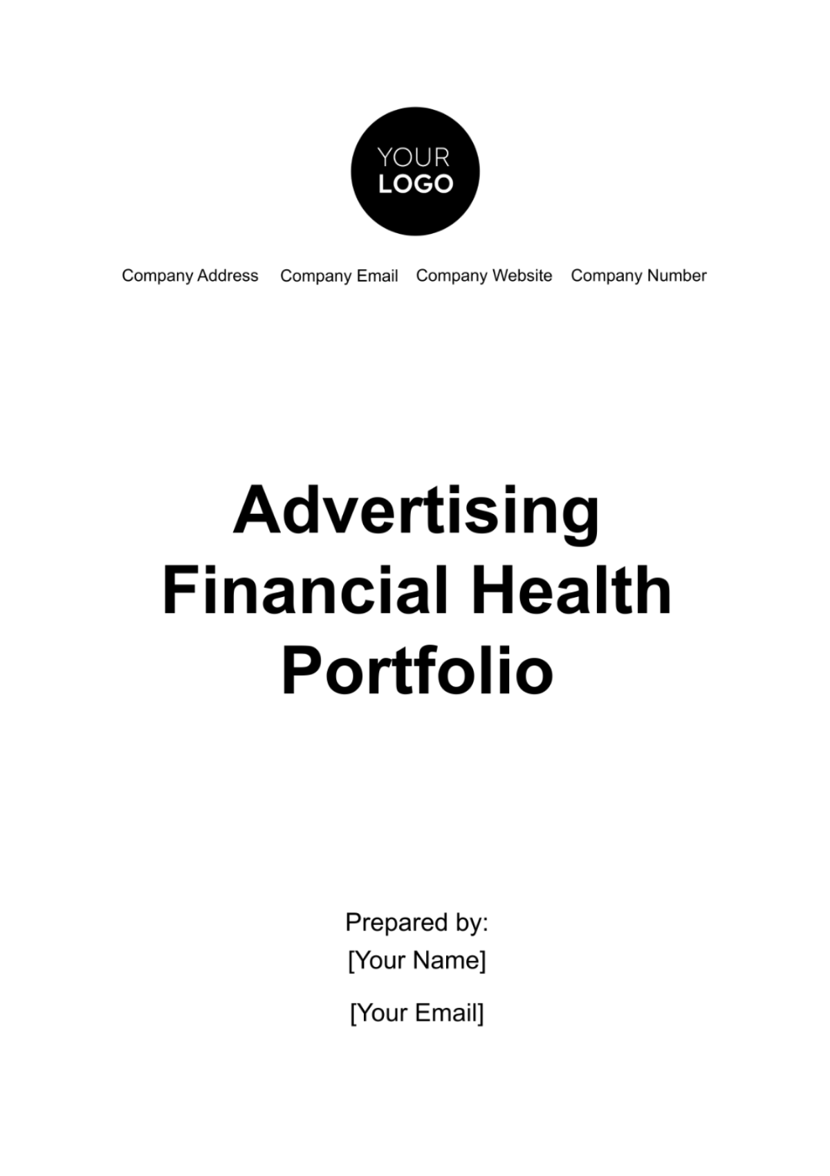 Advertising Financial Health Portfolio Template
