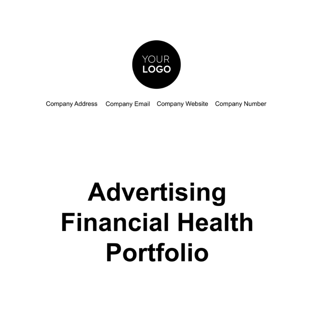 Advertising Financial Health Portfolio Template