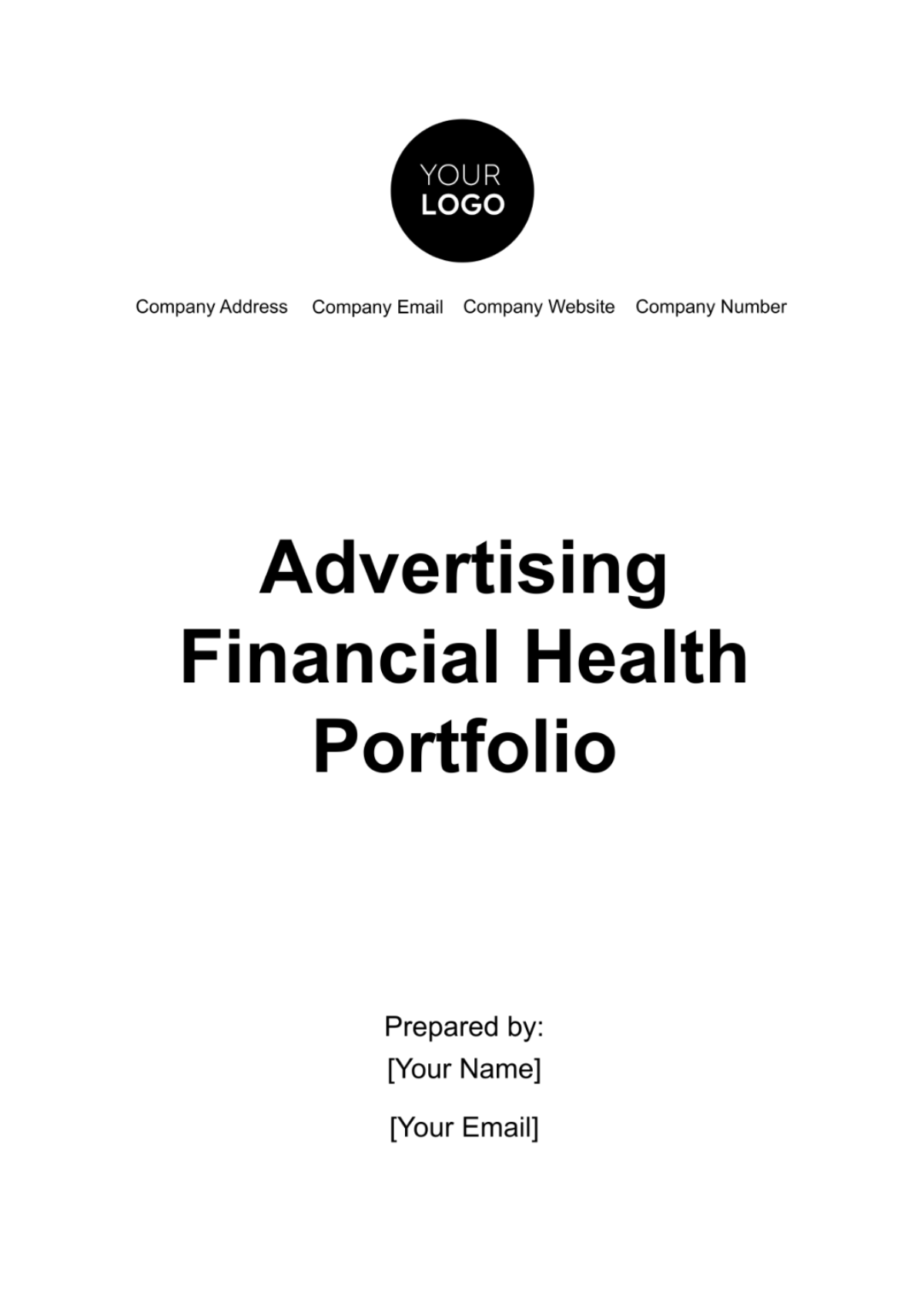 Advertising Financial Health Portfolio Template - Edit Online & Download