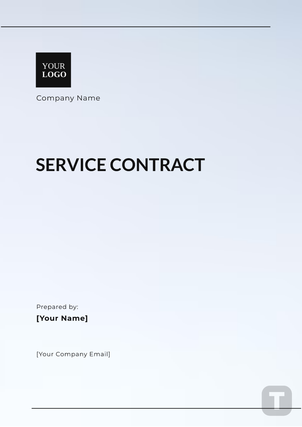 Simple Service Contract Template - Edit Online & Download