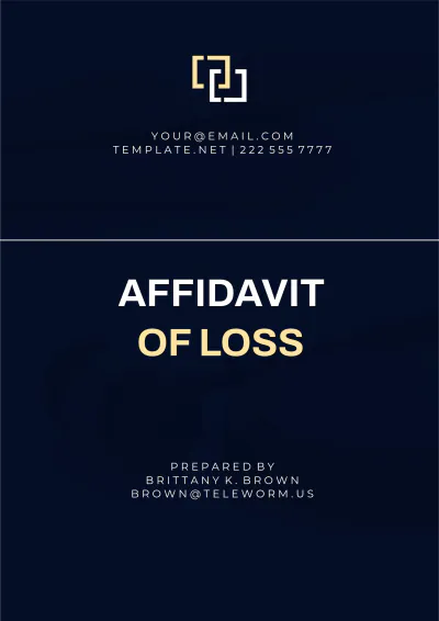 Free Washington Affidavit of Loss Template to Edit Online