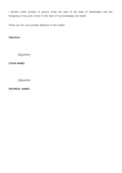 Free Washington Affidavit of Loss Template to Edit Online