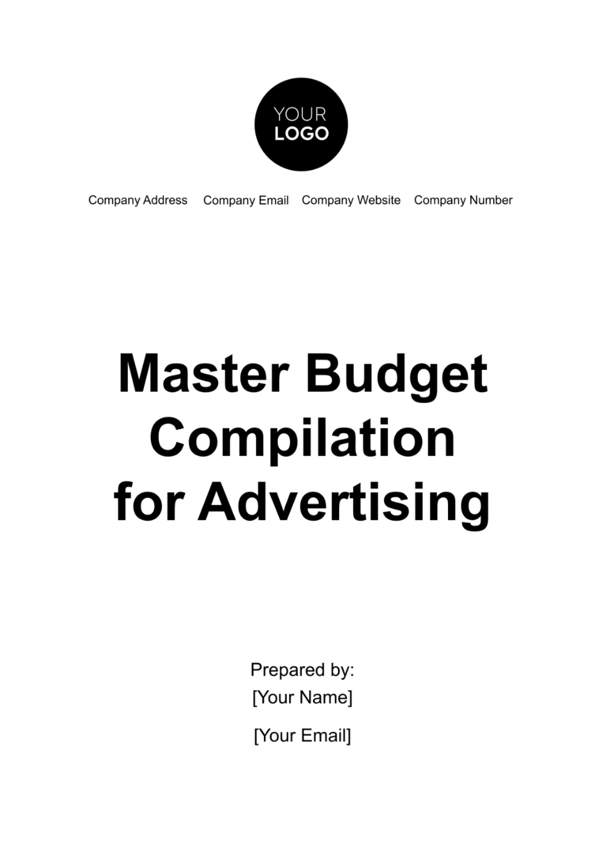 Master Budget Compilation for Advertising Template