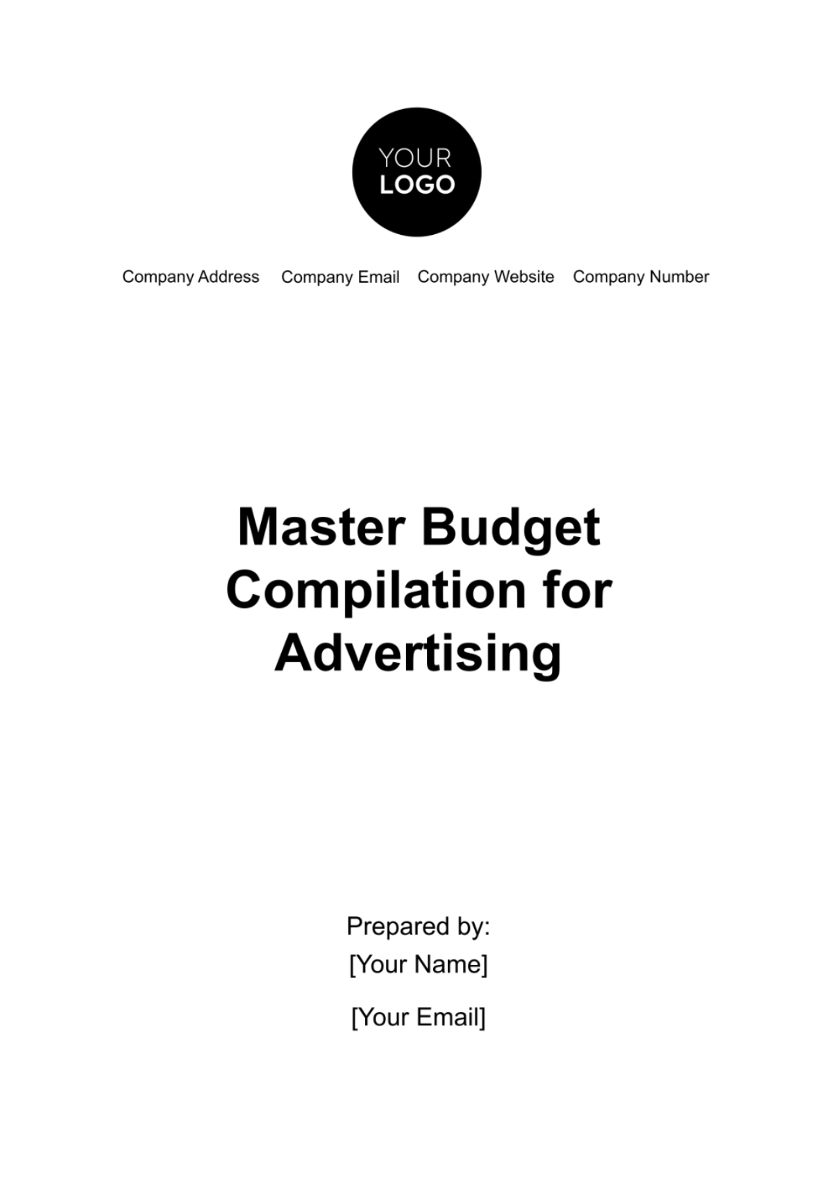 Master Budget Compilation for Advertising Template - Edit Online & Download