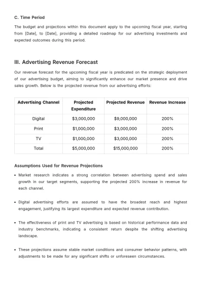 Free Master Budget Compilation for Advertising Template to Edit Online