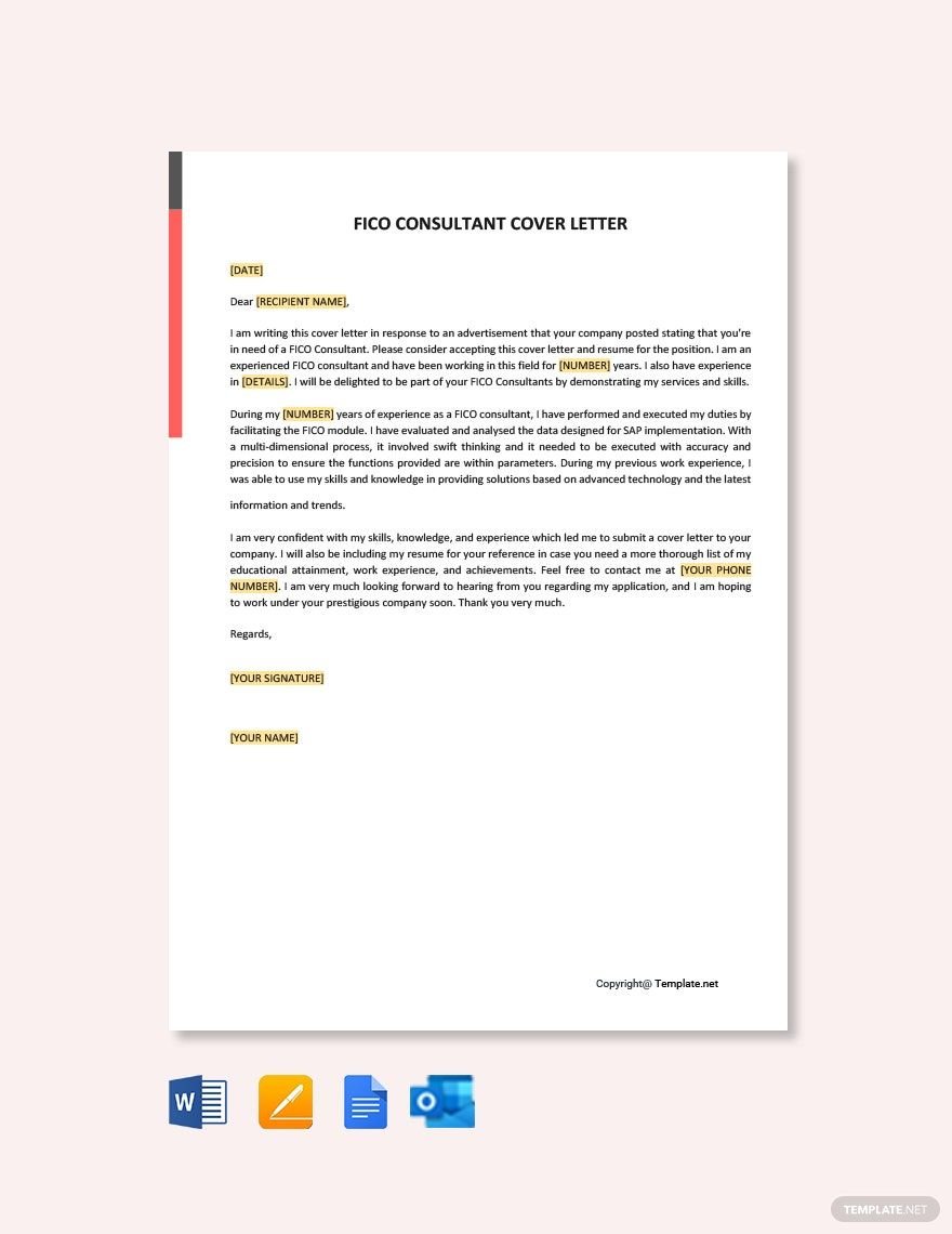 Fico Consultant Cover Letter Template