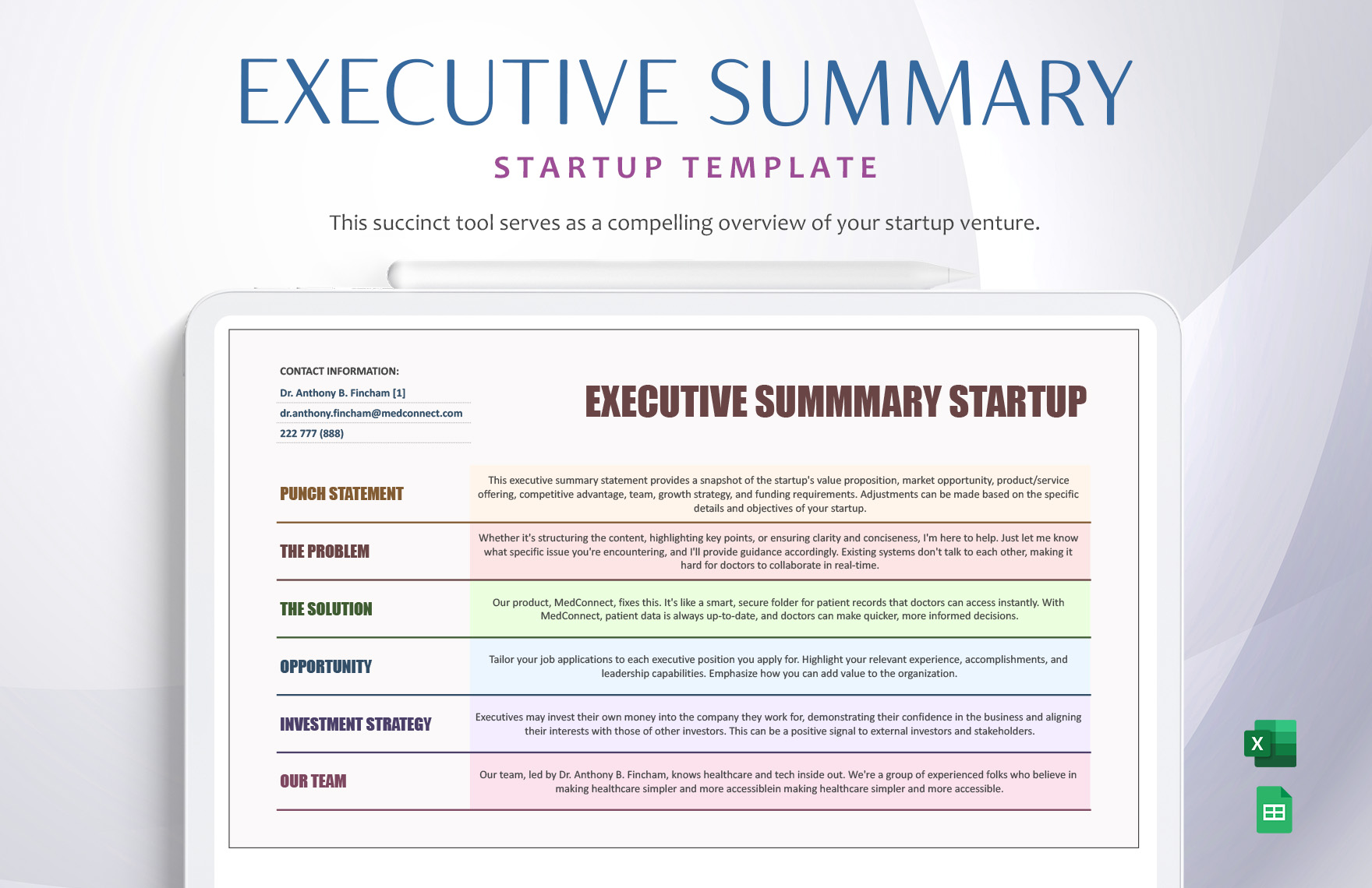 Free Executive Summary Templates To Edit Online Print