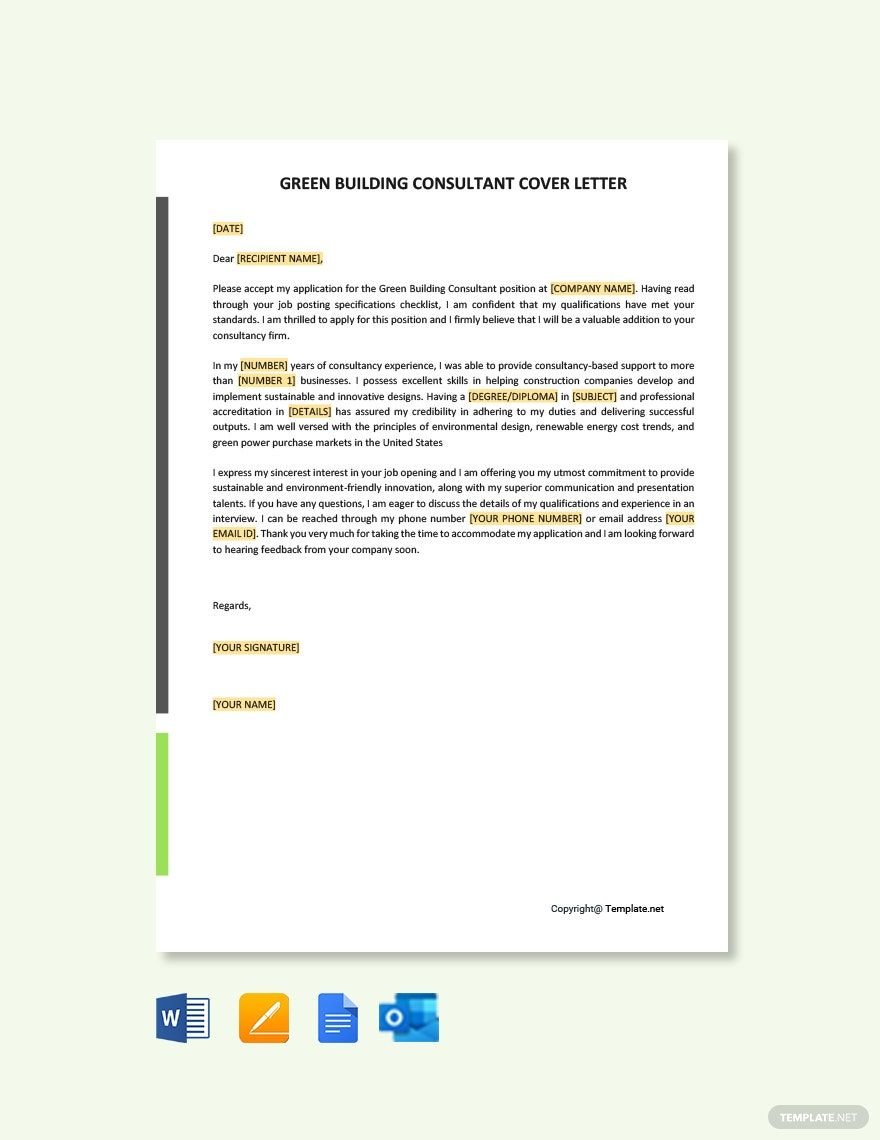 Green Building Consultant Cover Letter