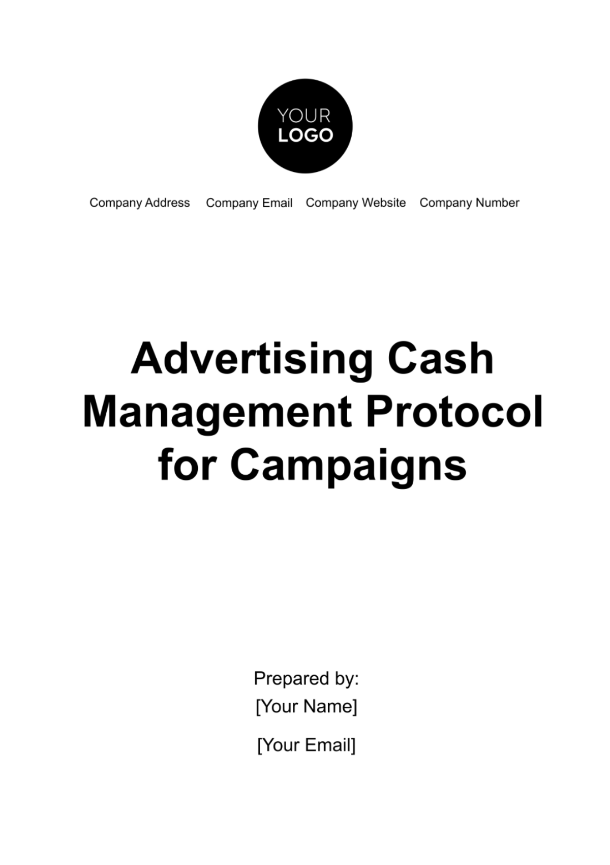 Free Advertising Cash Management Protocol for Campaigns Template
