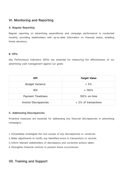 Free Advertising Cash Management Protocol for Campaigns Template to Edit Online