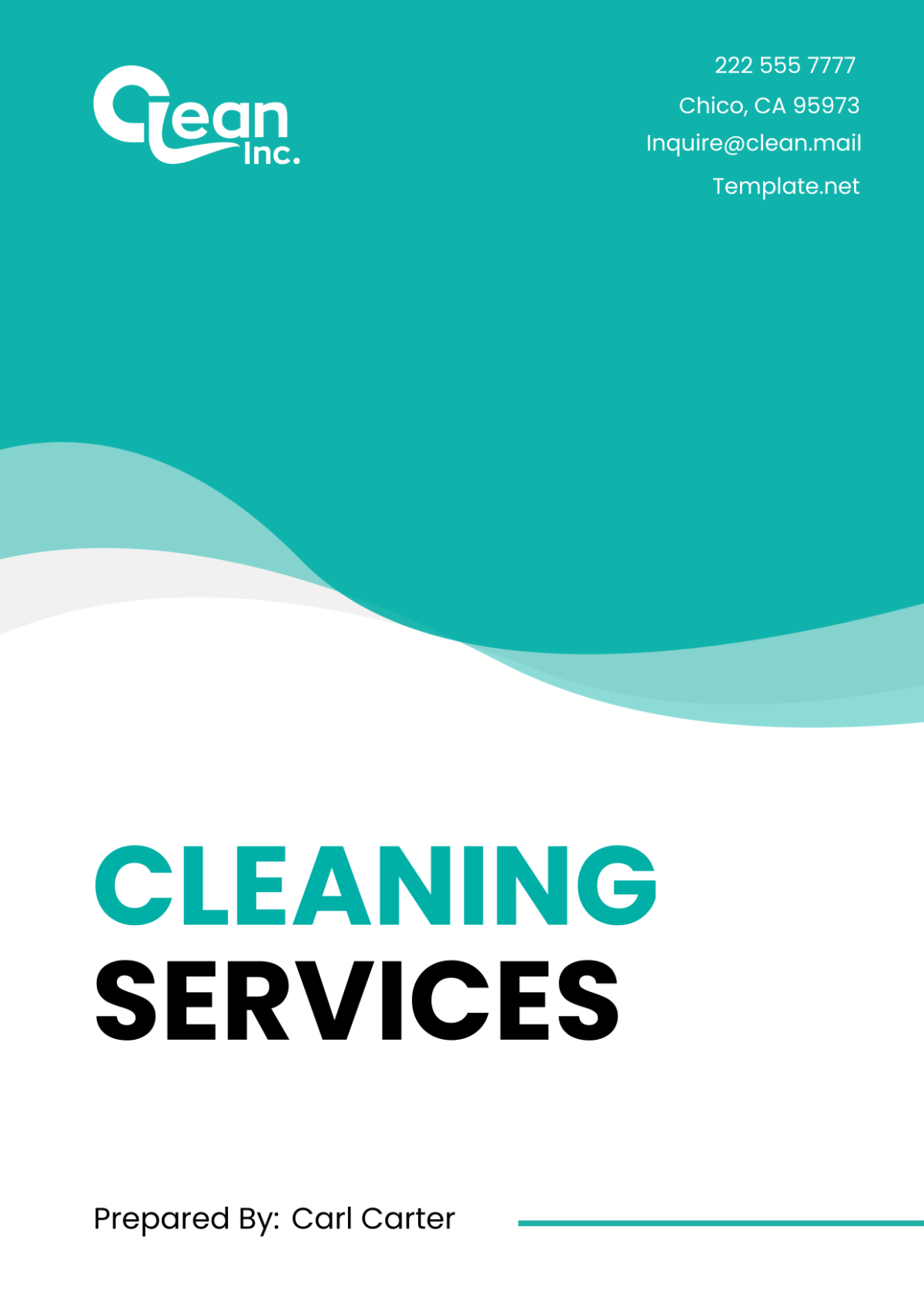 Cleaning Services Sample Cover Page