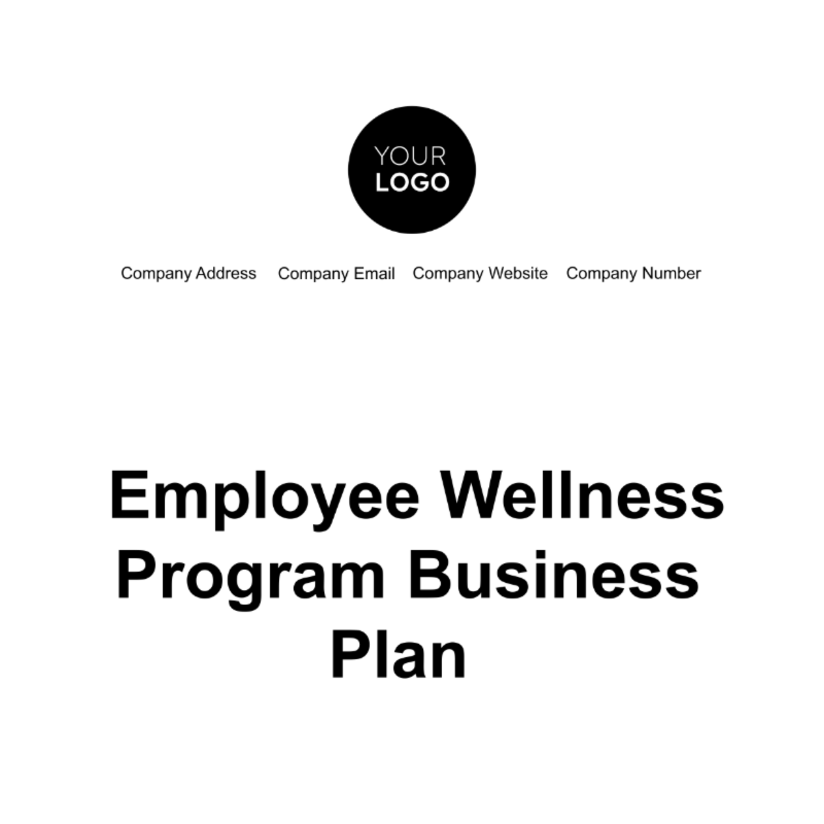 Employee Wellness Program Business Plan Template