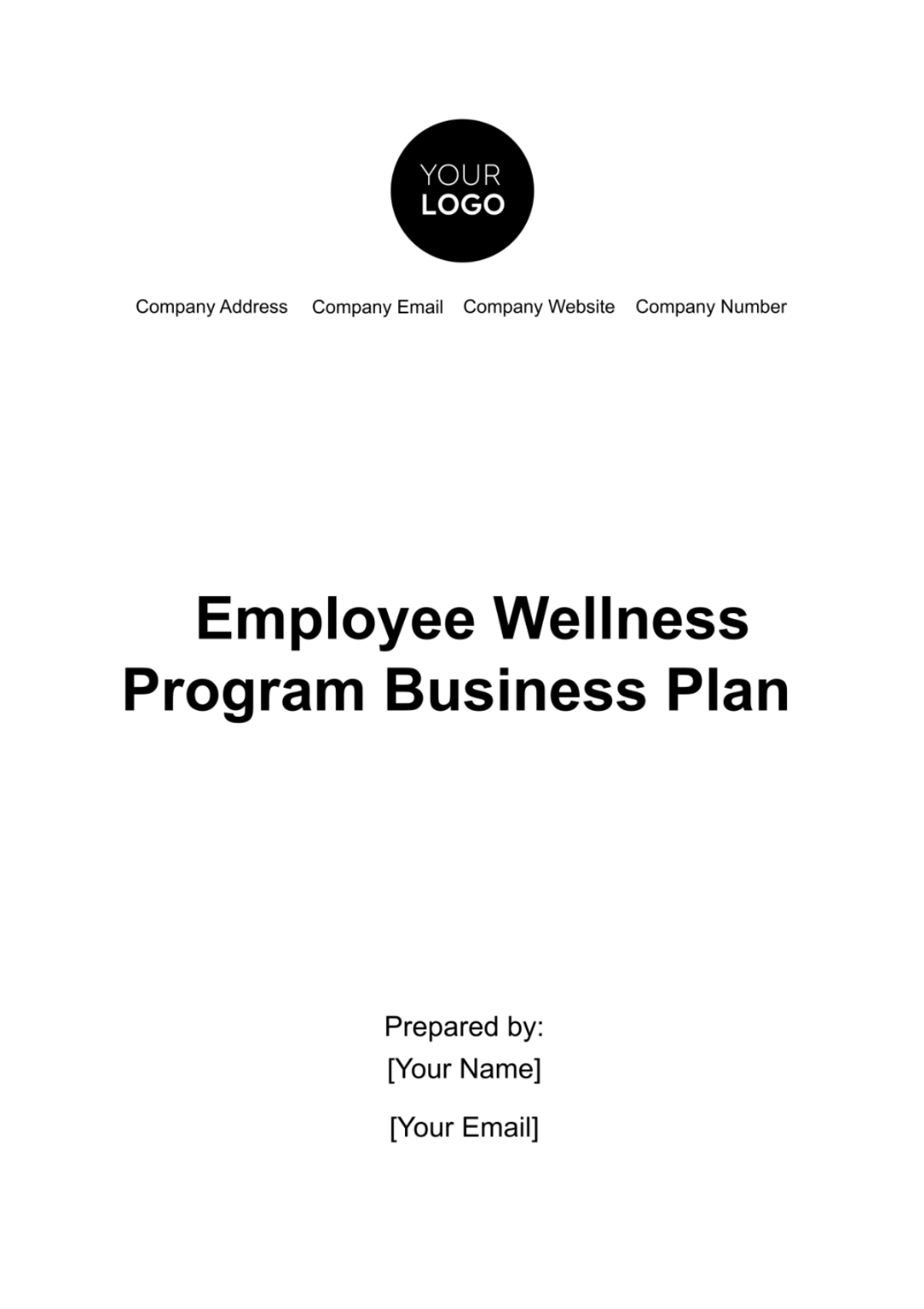 Employee Wellness Program Business Plan Template