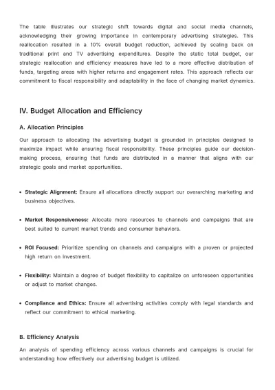 Free Fiscal Responsibility and Advertising Report Template to Edit Online