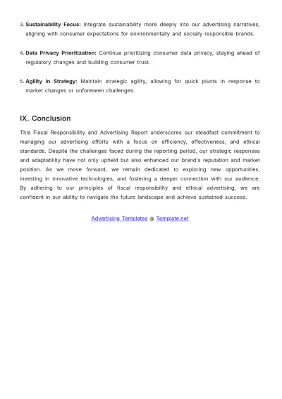Free Fiscal Responsibility and Advertising Report Template to Edit Online