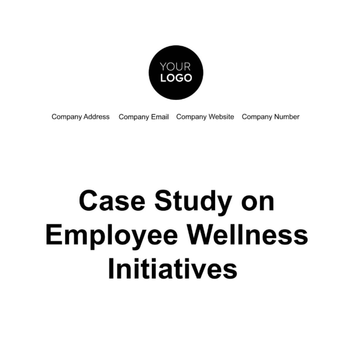 Case Study on Employee Wellness Initiatives Template