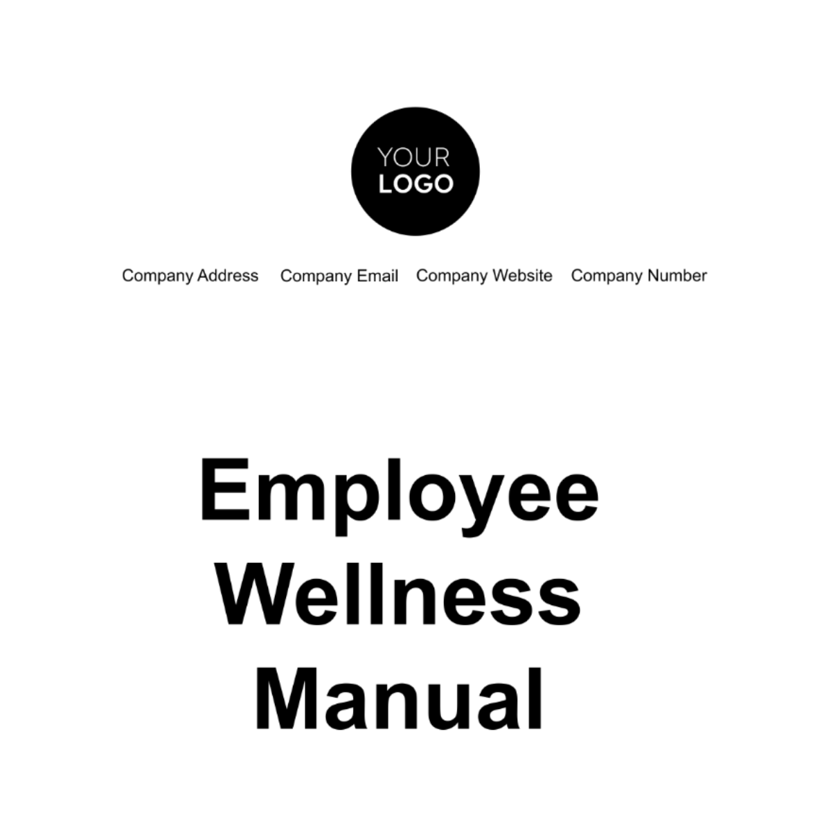 Employee Wellness Manual Template